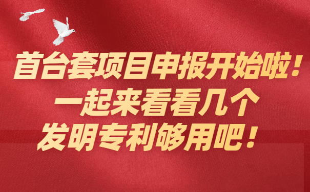首台套项目咨询开始啦，一起来看看几个发明专利够用吧！