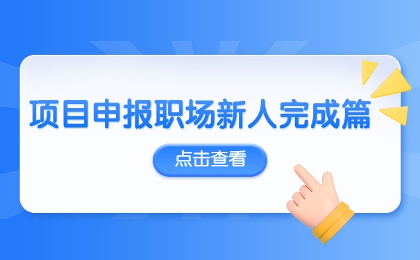 项目咨询职场新人完成篇-申报书审核再审核