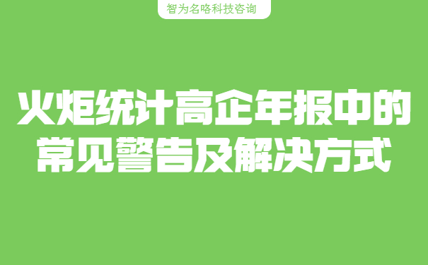 火炬统计高企年报中的常见警告及解决方式