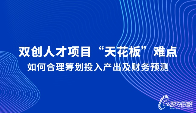 双创人才项目“天花板”难点，如何合理筹划投入产出及财务预测